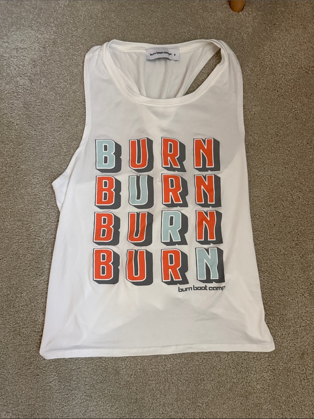 Burn Boat Camp White Twist Back Tank Top M